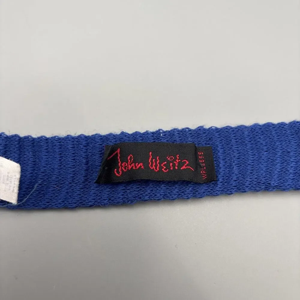 Vintage John Weitz Wool Square Bottom Tie Men's Blue
